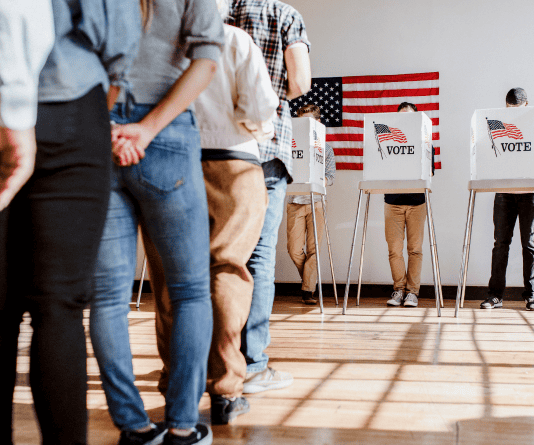 People standing in line for elections